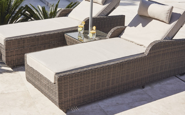 PAL-1127B / Wicker Sun Lounger Set 